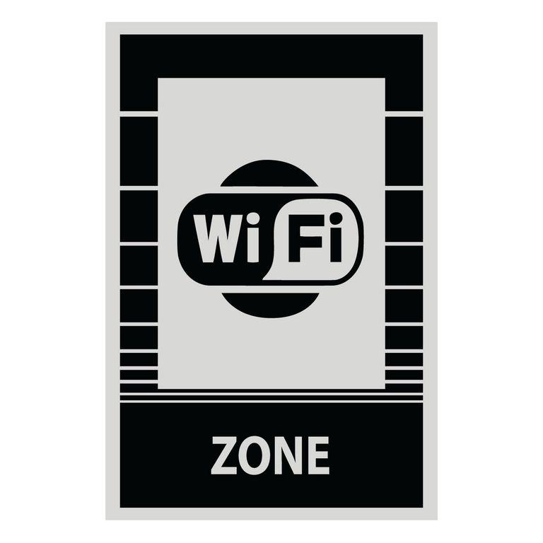 Señal de Zona Wifi 15x22.5 cm.