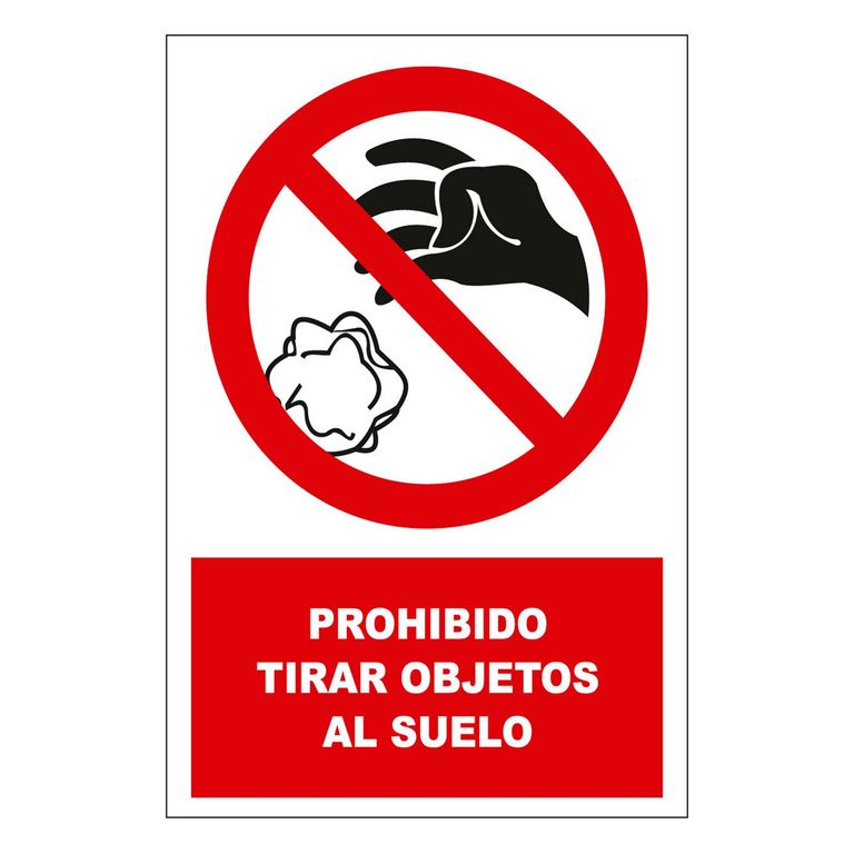 Señal de Prohibido Tirar Basura 15x22.5 cm.