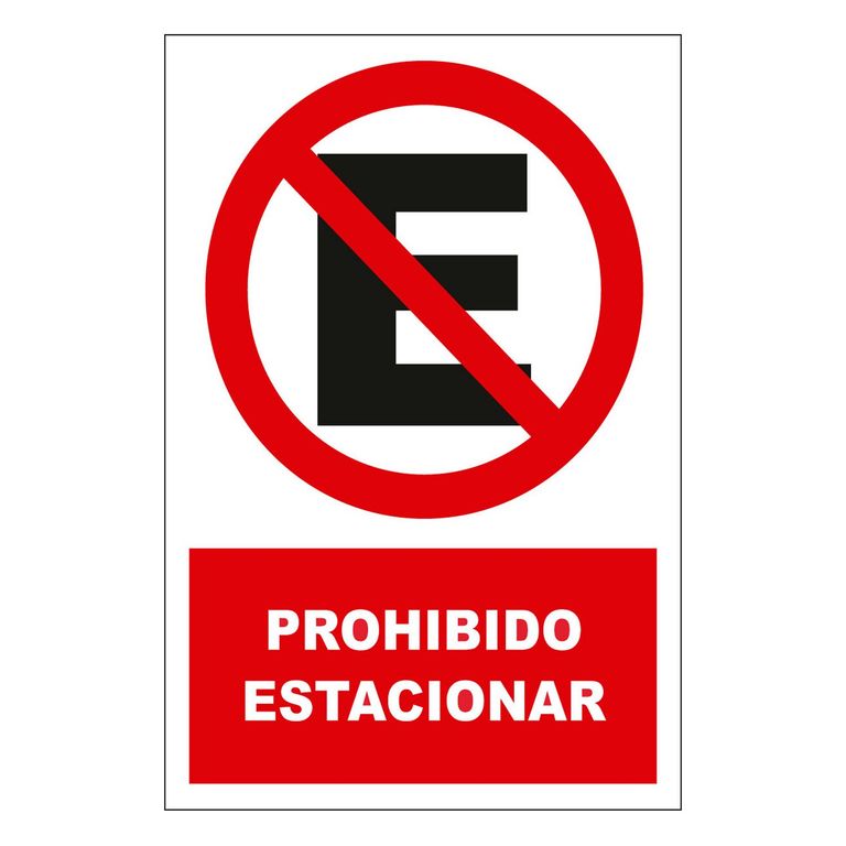 Señal de Prohibido Estacionar 20x30 cm.