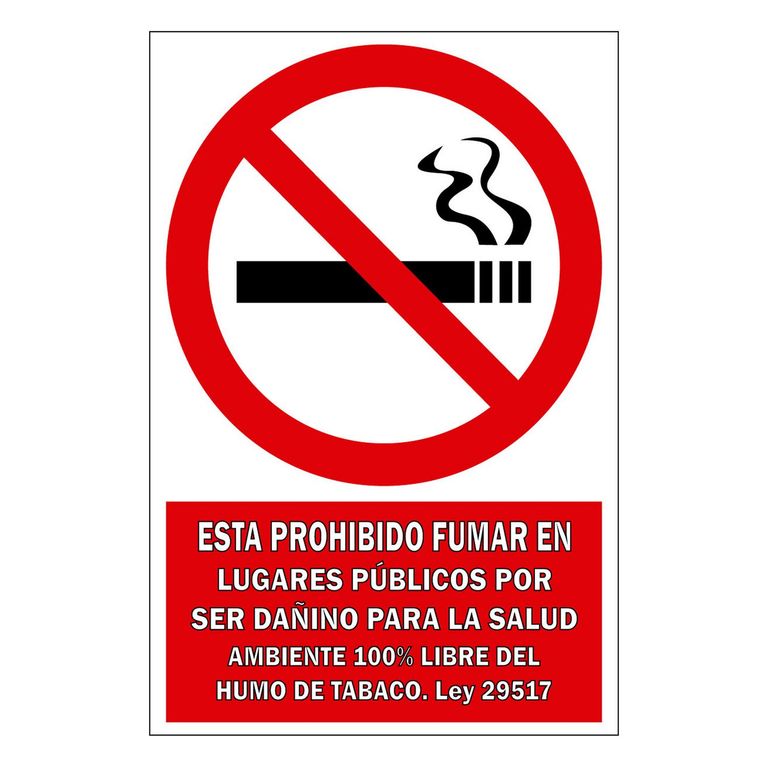 Señal de Prohibido Fumar 20x30 cm.