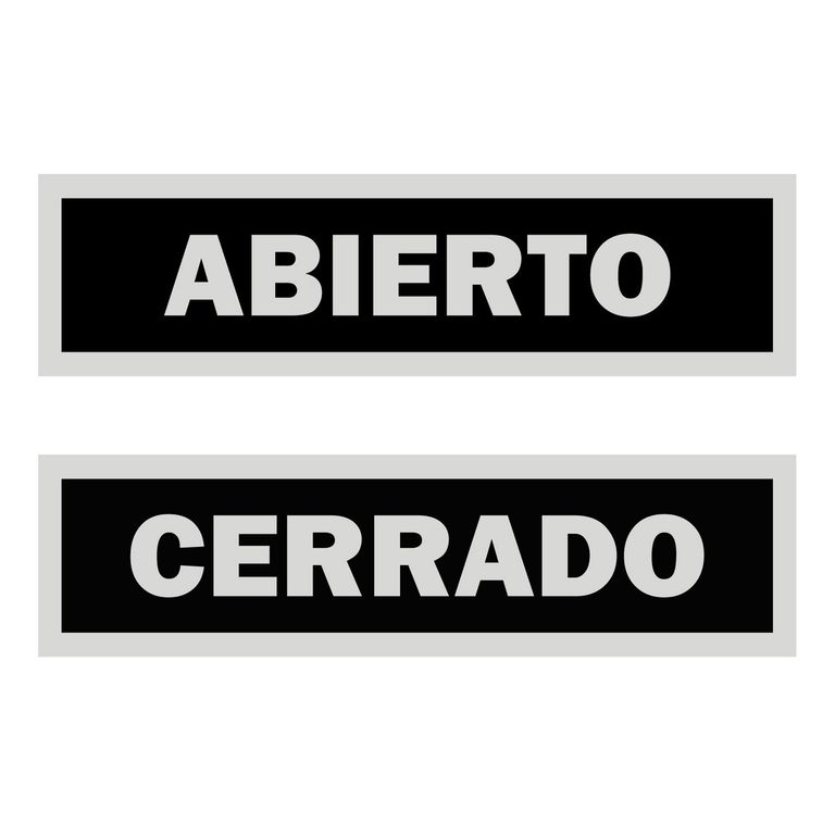 Señal de Abierto Cerrado 18x5 cm.