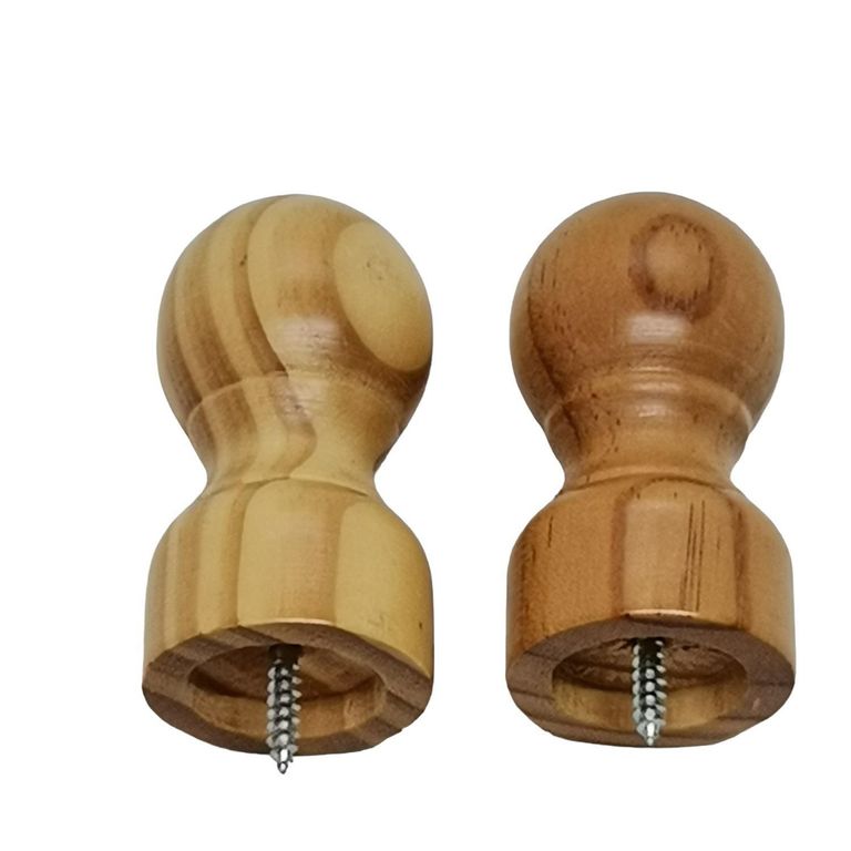 Terminal Bola madera natural 28mm (2un)