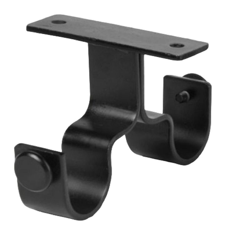 Soporte doble Techo fierro negro 28/28mm (2un)