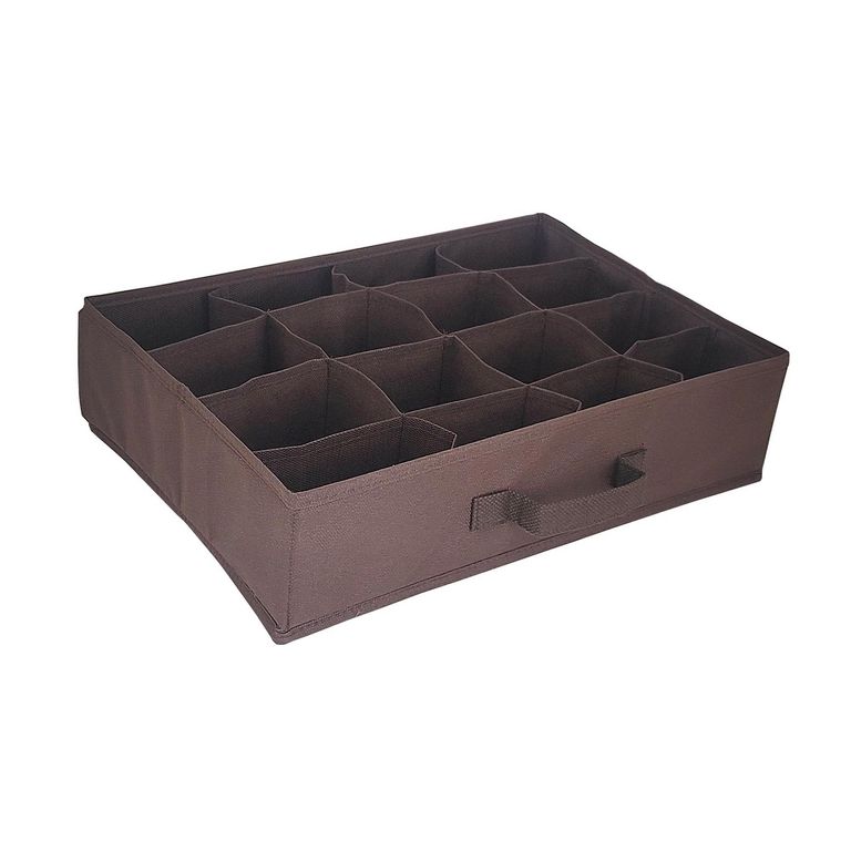 Organizador de Ropa de Tela 16 Divisiones Marrón