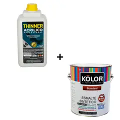 undefined - Combo Esmalte sintético Estándar bayo 1 gl Kolor + Thiner acrílico profesional 3L Karson