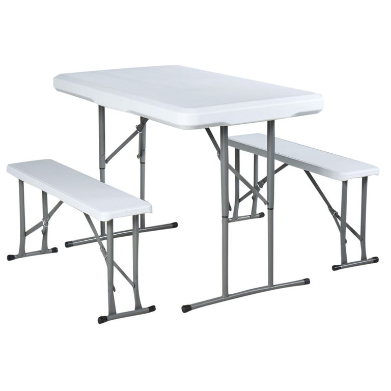 Set Mesa con Bancas Plegables 63x74x105 cm