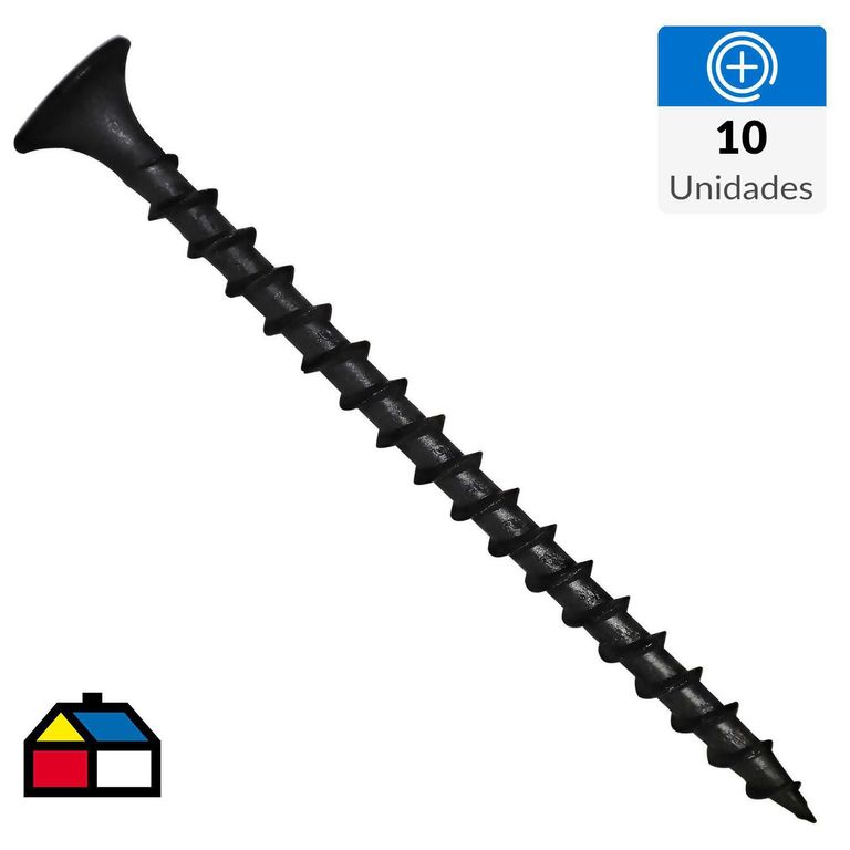 Tornillo Volcanita Punta Fina 6x1 5/8" x 10