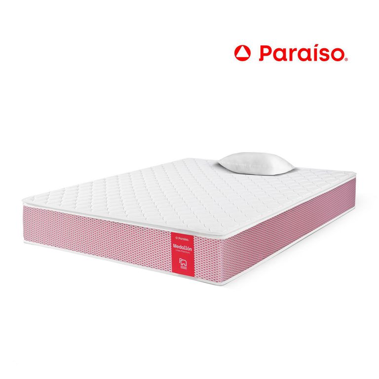 Colchón Paraíso Medallón Ergosoft 1.5 Plazas + Almohada + Protector