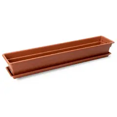 REYPLAST - Maceta Durakotta Rectangular con Base Naranja 76x14.7x