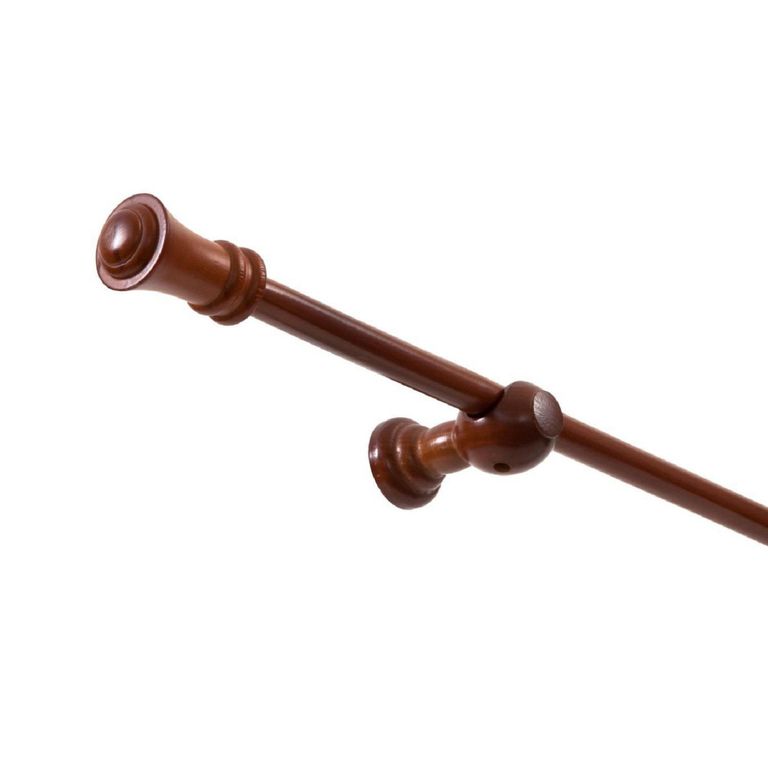 Set cortinero madera chocolate 19mm 2.00m