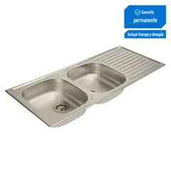 RECORD - Lavadero de Cocina Acero Inoxidable 2 Pozas Barcelona 116x50cm