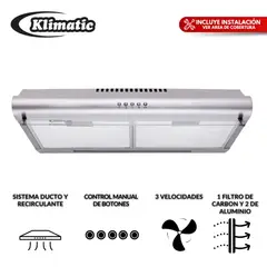 KLIMATIC - Campana Extractora 60cm IWH101IXG Acero