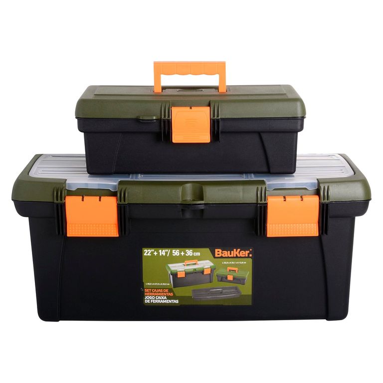 Caja de Herramientas 22" y 14" Bauker