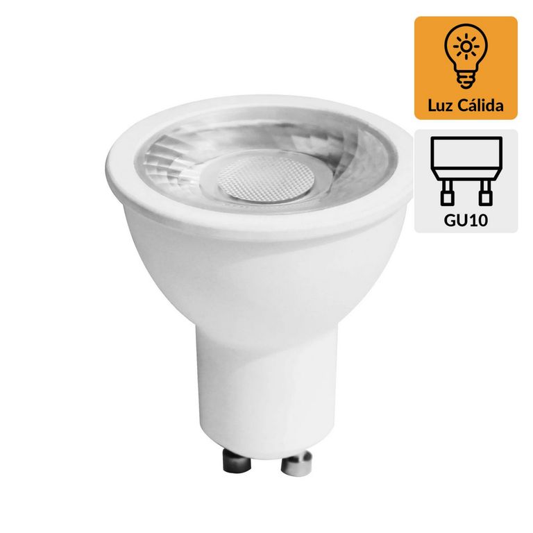 Foco Dicroico LED GU10 8W Luz Cálida