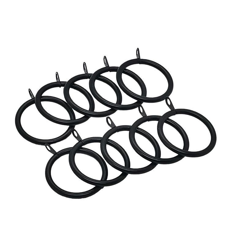 Set de 10 argollas fierro negro para barra 28mm