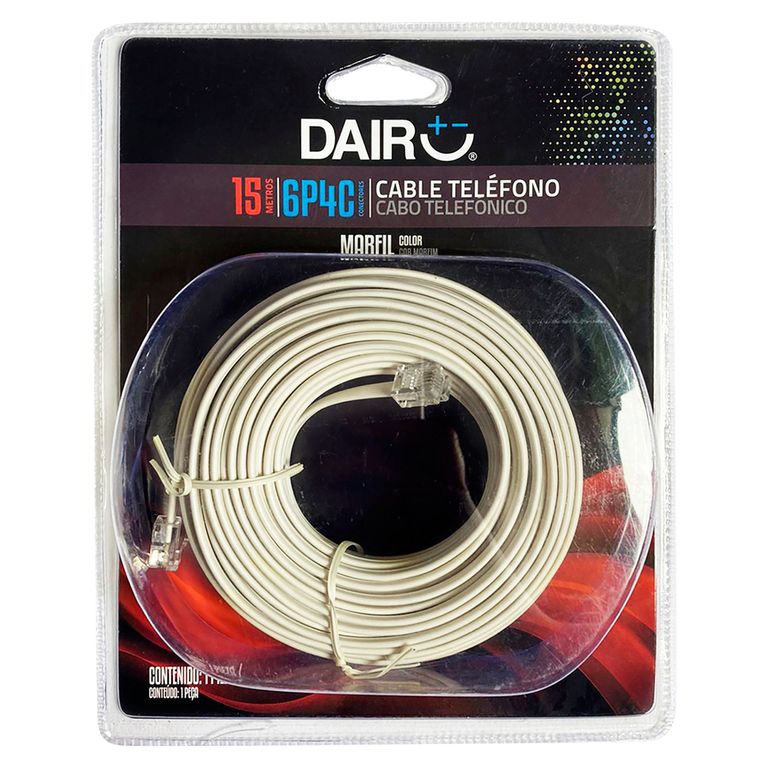 Cable Plano de Teléfono 15 m