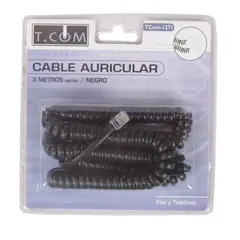 DAIRU - Cable Auricular para Teléfono Negro 3 m