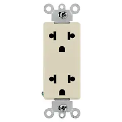 LEVITON - Tomacorriente doble Empotrable Decora Universal 2x15A L/T 250V Marfil