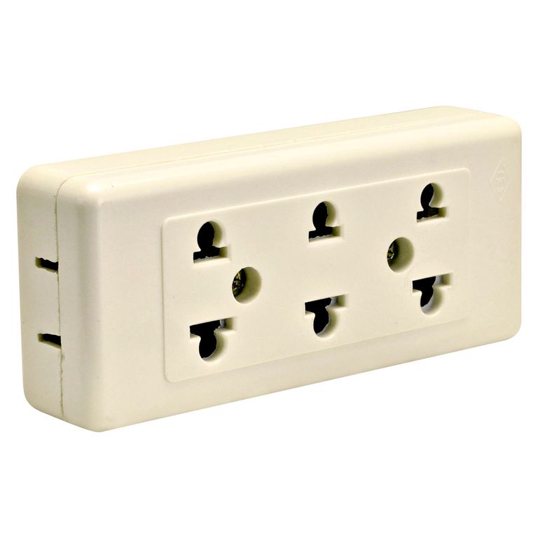 Tomacorriente Universal 4 Tomas PVC 10A 220V