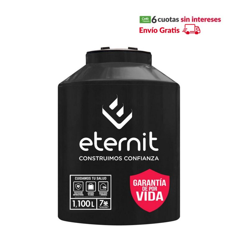 Tanque de Agua Negro Eternit 1100 L