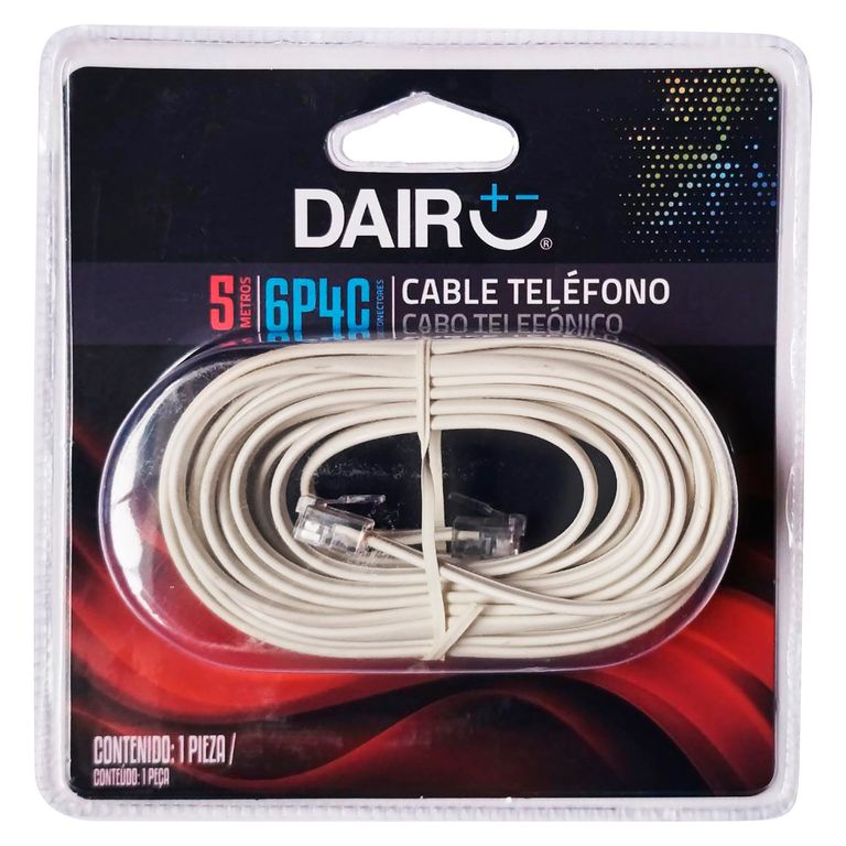 Cable Telefónico Plano 5 m