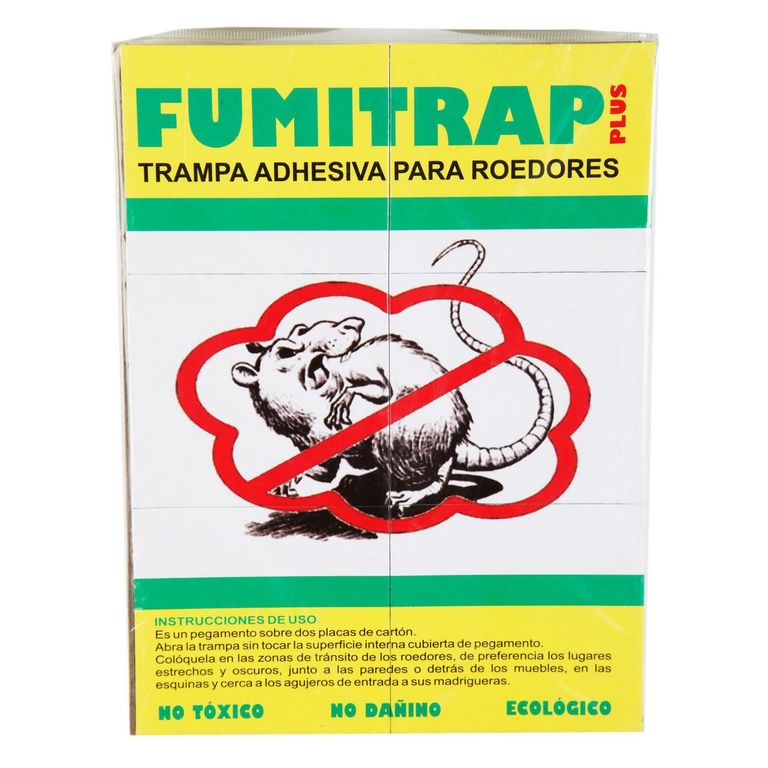 Trampa Adhesiva para Roedores Cartón Verde Amarillo 16.5x21x0.8cm