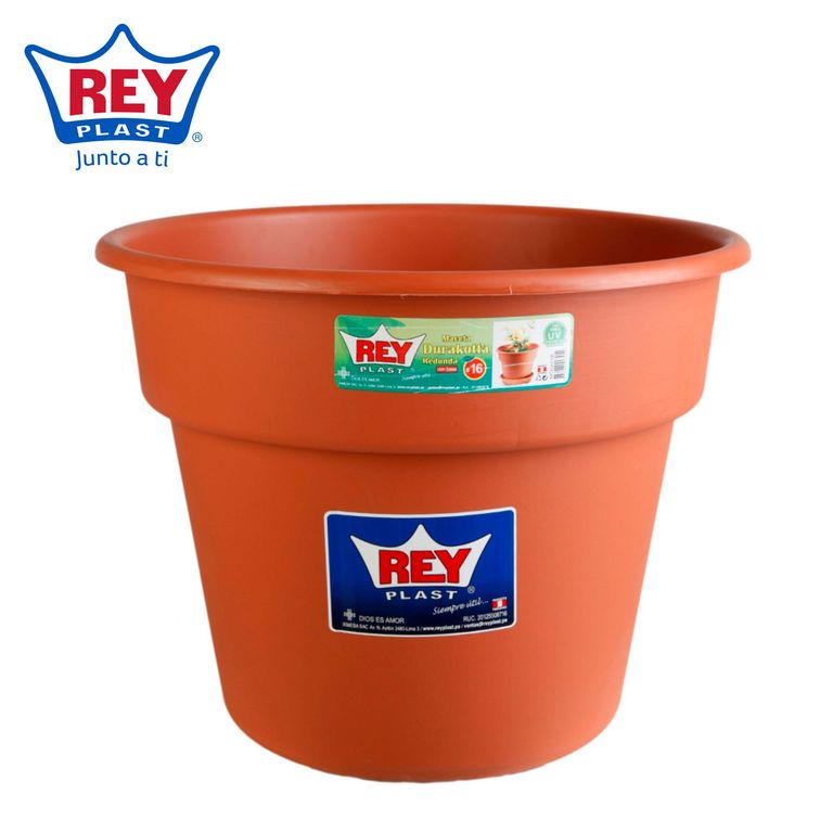 Maceta Durakotta con Base Naranja 45.5x35.6x