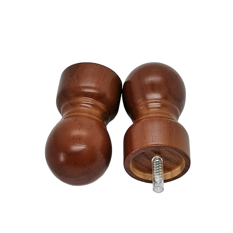 Terminal Bola madera chocolate 35mm (2un)