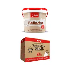 undefined - Sinolit CPP Temple Fino 25 kg blanco + Sellador para Muros Blanco 1 GL