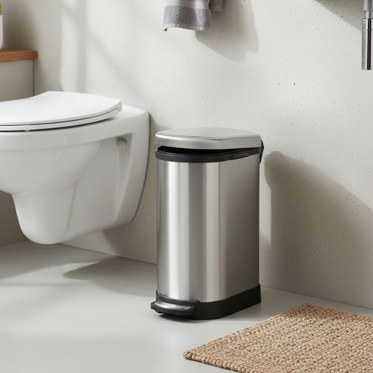 Papelera Rectangular con Pedal Quiet Closet 10L