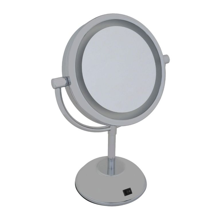 Espejo Cosmético Giratorio 2 caras con Luz 31cm