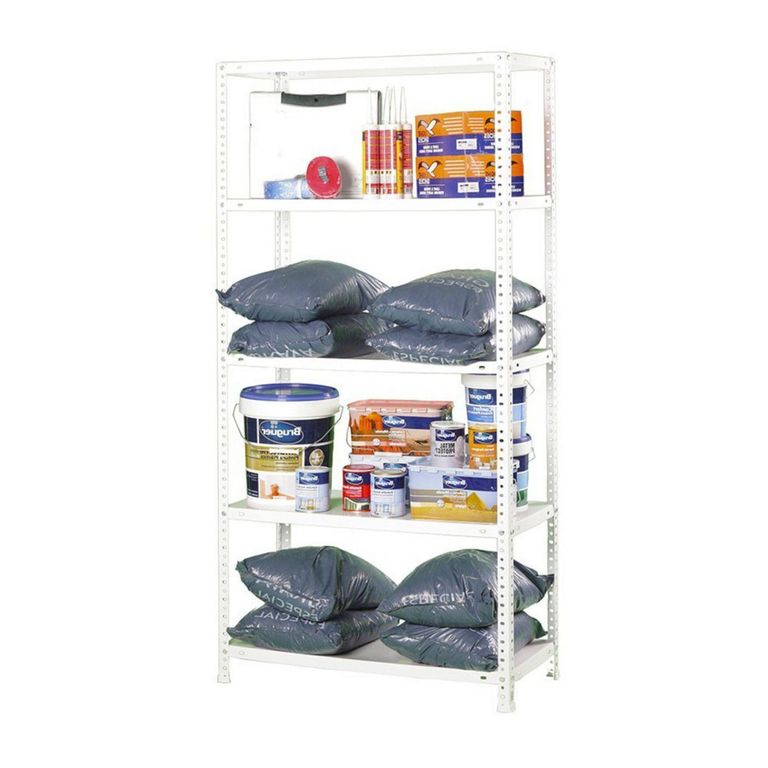Estante Metal 5 Niveles 180x90x30cm Blanco 350kg