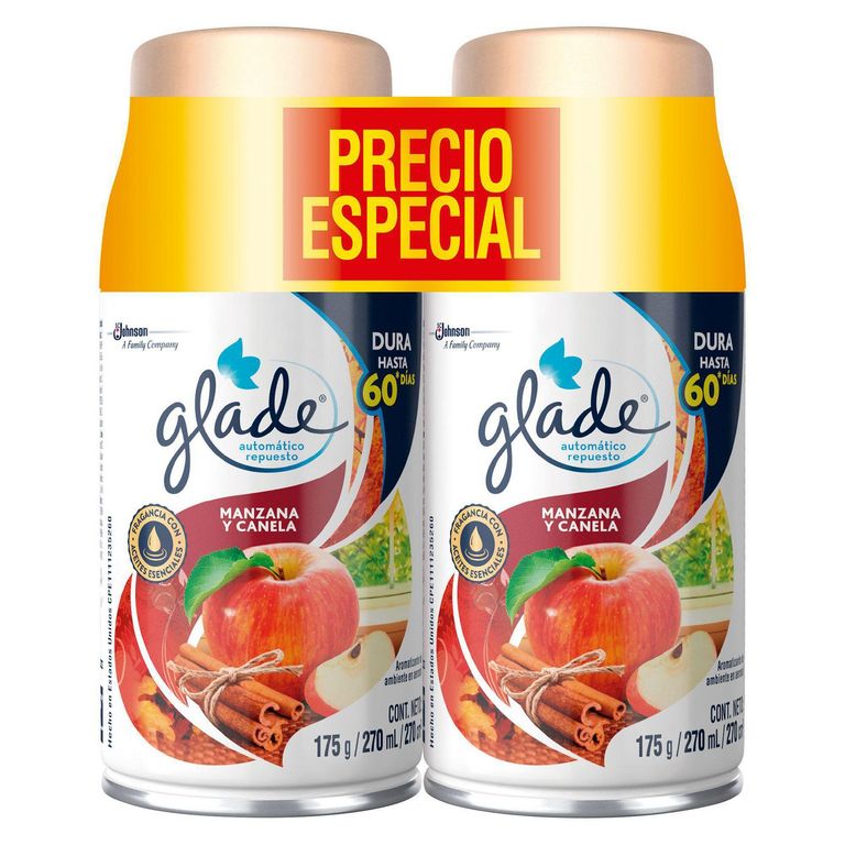 Repuesto Ambientador automático Glade Manzana y Canela 270 ml