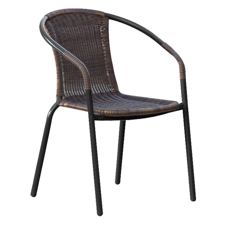 Silla de Ratán Marrón Apilable