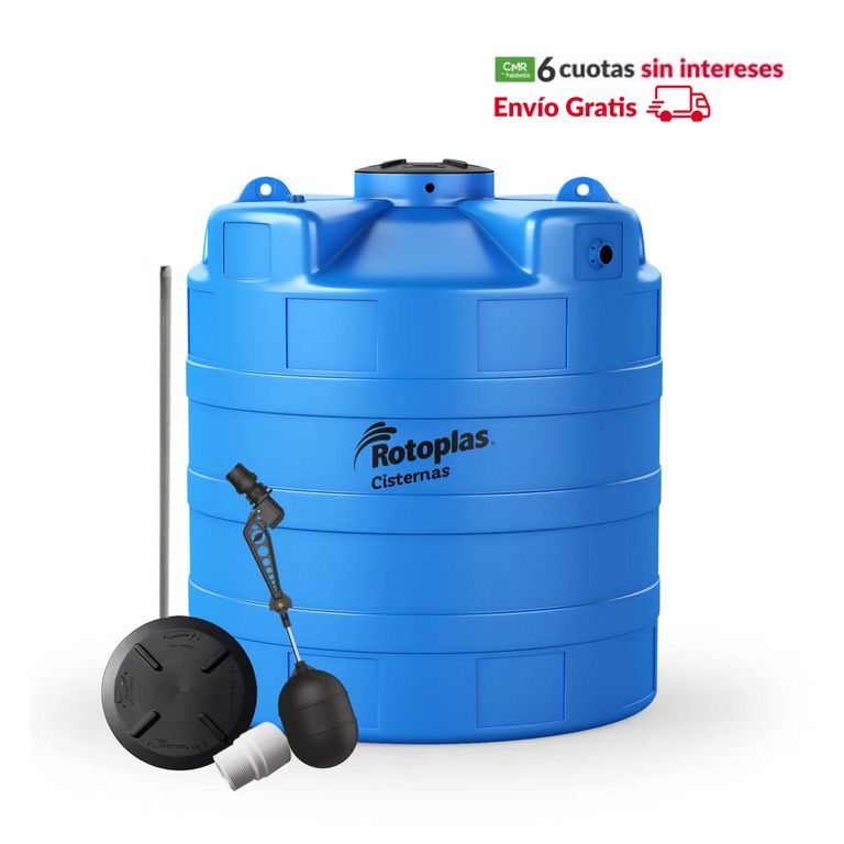 Cisterna de Agua Rotoplas 2800L + Accesorios