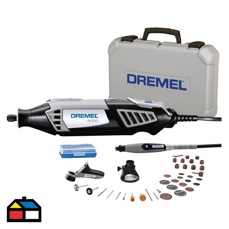 Dremel 4000 Minitorno + 3 Acoples + 36 Accesorios + Maletín
