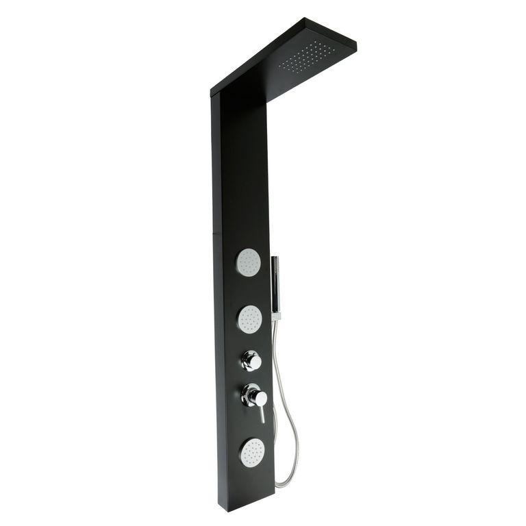 Columna de Ducha Hidromasaje Metal 148 x 20 cm Negra