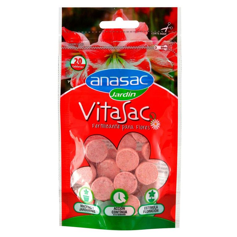 Fertilizante para Flores Vitasac 60 gr Pastilla fertilizante 10 cm18 cm2.5 cm