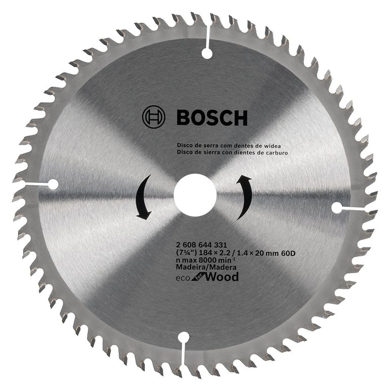 Disco de Sierra Circular Ecoline ø184x20mm 60 Dientes Bosch