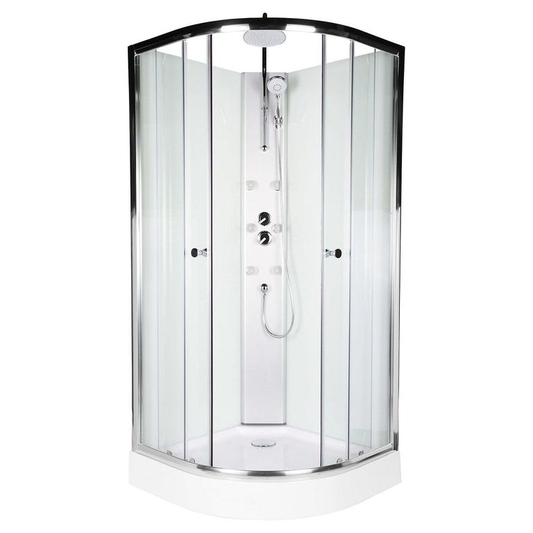 Cabina de Ducha Curva 90x90x223cm Cromada