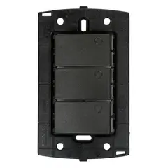 HALUX - Conmutador Triple Piano Quadra Negro