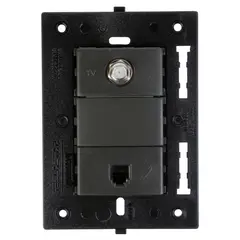 HALUX - Toma Telefonica + Coaxial Minimal Negro