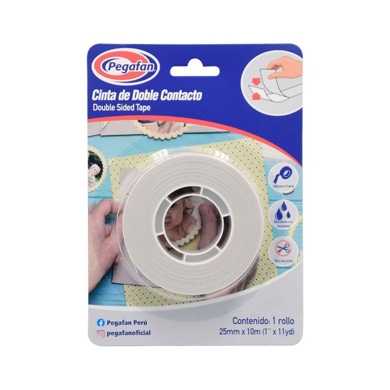 Cinta Doble Contacto 25mm x 10m
