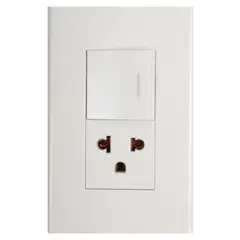 HALUX - Interruptor + Tomacorriente Simple P/T Clio Marfil