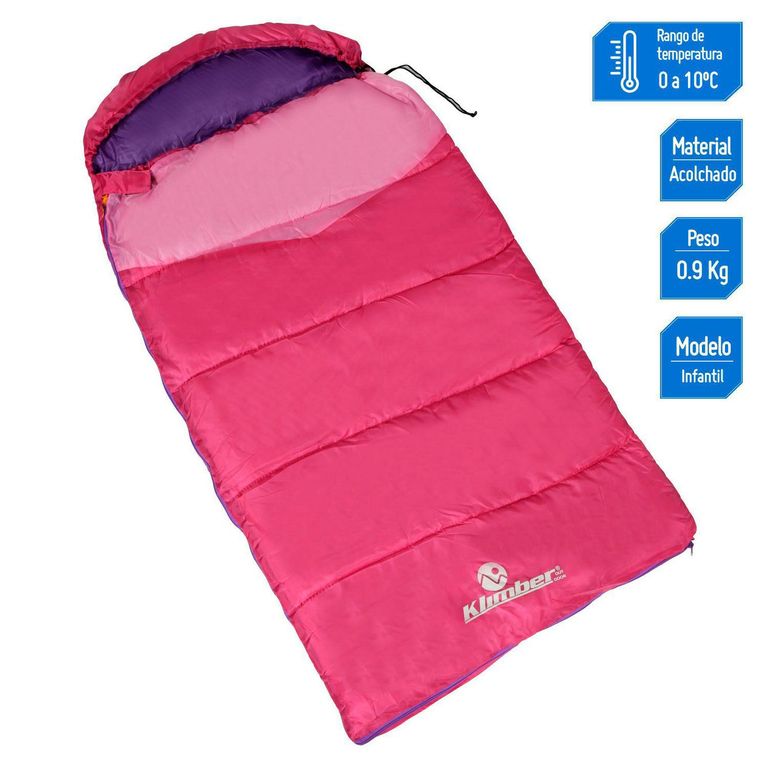 Bolsa de Dormir Momia Infantil Rosa 140x75cm