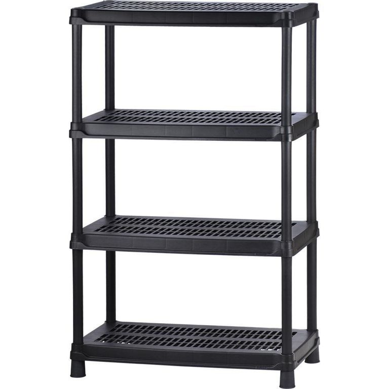 Estante Plástico 4 Niveles 148x91x45cm Negro 280kg