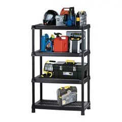 RIMAX - Estante Plástico 4 Niveles 148x91x45cm Negro 280kg
