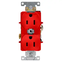 LEVITON - Toma Doble Aislada Roja