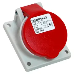 MENNEKES - Toma Empotrada 16A 2P/T415V Rojo IP 44
