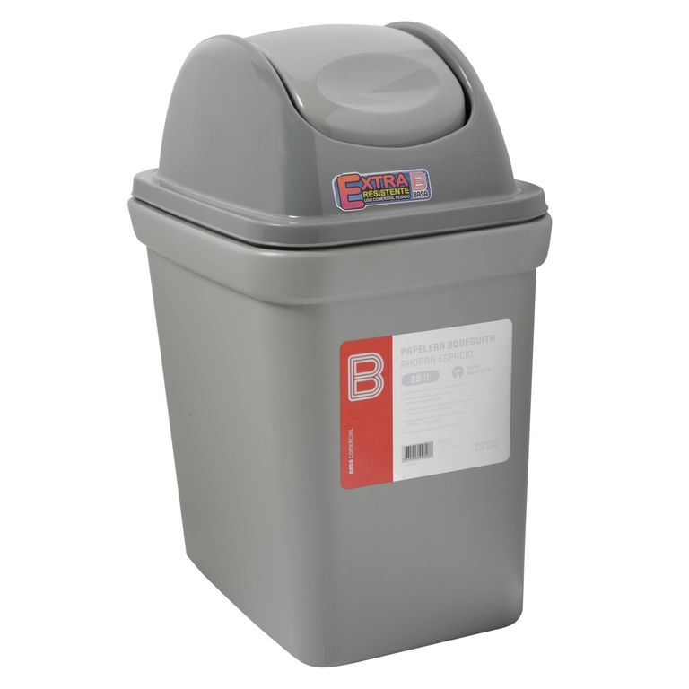 Papelera de Polietileno Basa Gris 25L